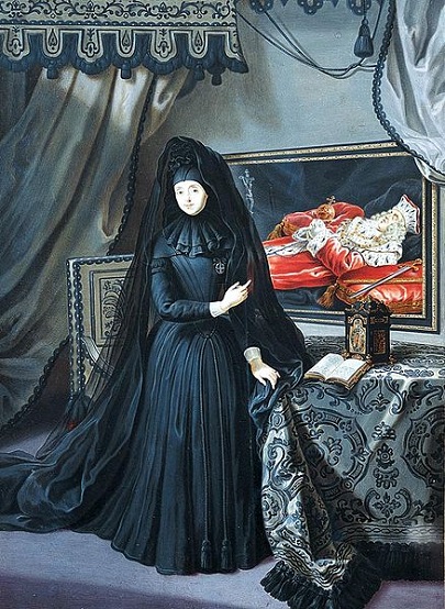 The Dowager Electress Palatine in Mourning 1717 by Jan Frans van Douven 1656-1727   Location TBD